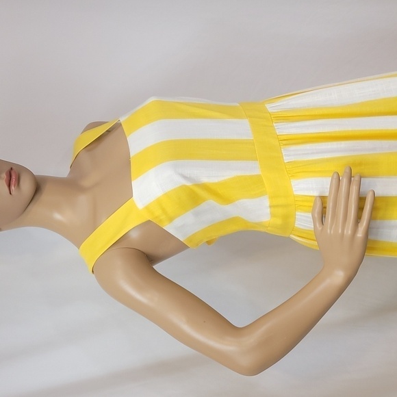 ANN Taylor Stripped Square Neck Midi Dress - Picture 8 of 16